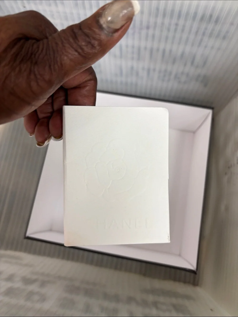 CHANEL Black on White Logo Gift Box